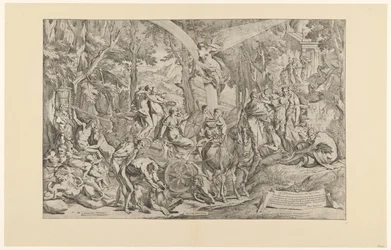Triunfo de la pintura en el Parnaso
Affectus exprimit/ arcum meretur/ Parnaso triumphat (título en el objeto)