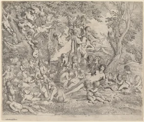 Venus en un Jardín con Cupidos