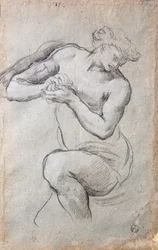 Figura masculina, Estudio para Baco en el fresco de la Edad de Plata
