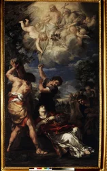 El martirio de San Esteban. El martirio de San Esteban. Pintura de Pedro de Cortona (Pietro Berrettini, conocido como Pietro da Cortona