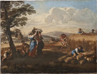 Paisaje con escena de cosecha, por Cortona, Pietro da (1596-1669)