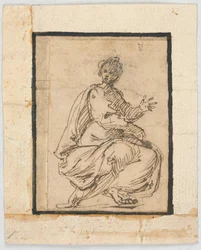 Página de Cuaderno de Bocetos: Figura Alegórica