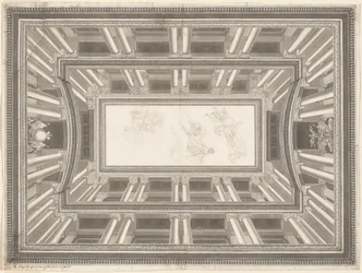 Diseño para una decoración de techo de trampantojo