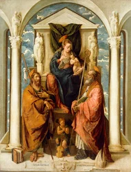 La Madonna y el Niño entronizados