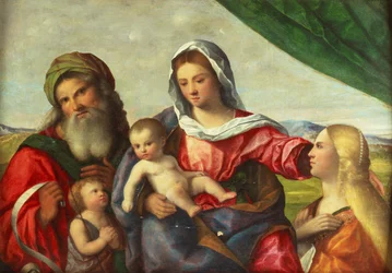 La Virgen y el Niño con el Niño San Juan Bautista, Santa Catalina y San Zacarías en un paisaje (óleo sobre lienzo)
