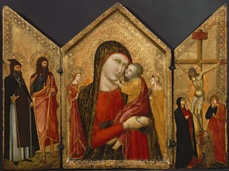 Madonna y el Niño, la Crucifixión y los Santos, c.1340-1370