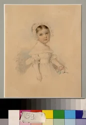 Retrato de la condesa Alexandra Golitsyna (1823-1910) - Obra de Piotr (Pierre) Sokolov (1791-1848), acuarela sobre papel ( 20,3x16,7 cm)