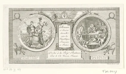 Medallón op de Alliantie tussen de Franse en de Bataafse Republieken, 1795 Alianza y Unión Eterna entre las Repúblicas de Francia y Batavia (título sobre el objeto)