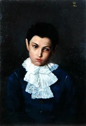 Retrato de un niño con cuello de encaje