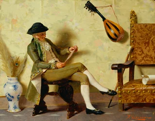 Traje italiano del siglo XVIII (óleo sobre lienzo)