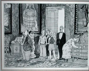 El carácter británico: gran interés en casas históricas, ilustración de Punch, publicada el 8 de julio de 1936