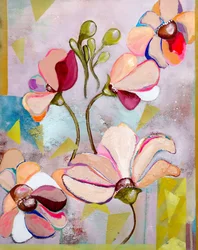 Flores abstractas de colores vivos