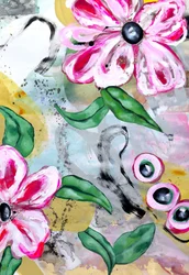Abstracto floral vibrante