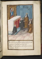 Ilustración de una historia de las peregrinaciones de las monjas de Syon, recopilada en Lisboa a principios del siglo XVII