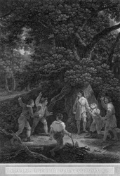 Carlos II en el bosque de Boscobel, 1651