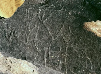 Prehistoria, arte rupestre: roca grabada