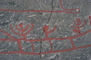 Suecia, Condado de Vastra Gotaland, Norrkoping, esculturas rupestres en Tanum o Tanumshede