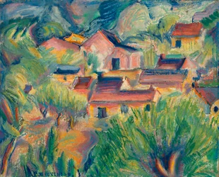 Casas y paisaje, ca. 1918