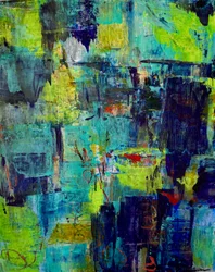 Capas abstractas en verde azulado
