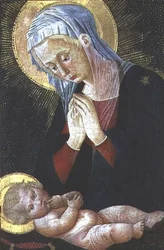 Madonna adorando al Niño Jesús