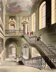 Sala y escalera en el Museo Británico, de 
