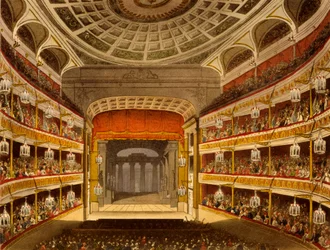 Nuevo Teatro Covent Garden, de Microcosm of London, 1810