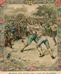 La segunda pelea entre Harry Paulson y Tom Paddock, 1851 finales del siglo XIX o principios del siglo XX