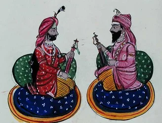 Maharajá Kharak Singh y Maharajá Nau Nihal Singh, c.1890