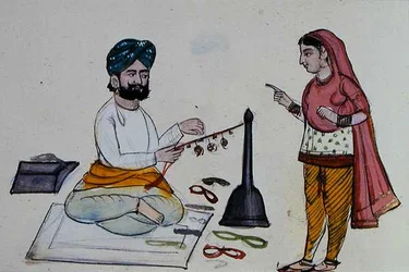 Fabricante de trenzas de seda, c.1890