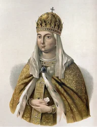 Retrato de Eudoxie Strechnieva (1608-1645), esposa del zar Miguel I de Rusia (Mijaíl Fiódorovich Romanov)