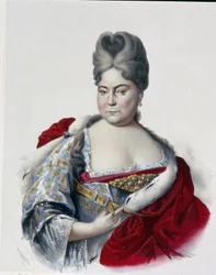 Retrato de la Gran Duquesa Natalia Alexeevna de Rusia (1673-1716), hermana del zar Pedro I el Grande (1672-1725). (Retrato de la Gran Duquesa Natalia Alexeevna de Rusia, hermana del zar Pedro el Grande). Obra de Piotr Fiodorovich Borel (1829-1898),