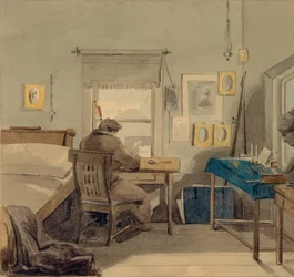 En el trabajo. En la Casa de Pavel Nashchokin, 1824