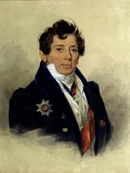 ""Retrato de Alexander Turgenev (1784-1846), historiador y estadista ruso"" Litografía de Pyotr Fyodorovich Sokolov (1791-1848) 1816 Museo Memorial Pushkin, San Petersburgo