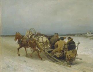 Troika en invierno, 1880s