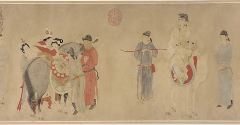 Consorte Yang montando un caballo, finales de la dinastía Yuan o principios de la dinastía Ming