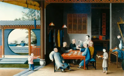 Una escena de comedor, c.1800 (óleo sobre lienzo)