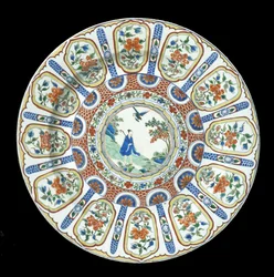 Gran plato verte Imari, Período Kangxi, 1662-1722 (porcelana)