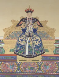 Emperatriz Xiao Cheng Ren (1653 - 1674) primera consorte del emperador Kangxi de la dinastía Qing (tinta y color sobre seda)