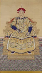 Retrato del emperador Yongzheng (1678-1735) (pergamino colgante, tinta y color sobre seda)