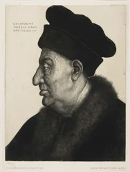 Bildnis Studie, grabado por Peter von Halm (1854-1923)