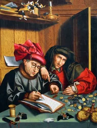Prestamistas, hacia 1515, de Quinten Metsys (1466-1530), Países Bajos