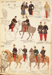 Varios uniformes del Reino de Francia