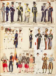 Varios uniformes de los Estados Pontificios