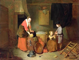 Un interior de cocina, siglo XVII