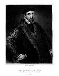 Sir Nicholas Bacon, político inglés, 1826