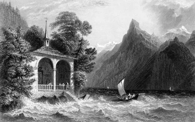 Capilla de Tell, Lago Uri, Suiza, 1836