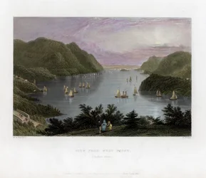 El río Hudson visto desde West Point, EE.UU., 1837