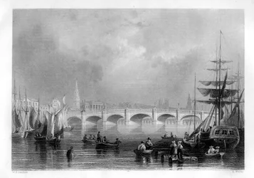 El puente y el muelle Broomielaw, Glasgow, Escocia, 1886