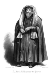 Un rabino judío vestido para orar