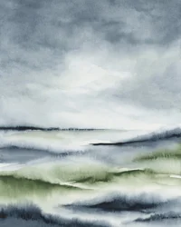 Paisaje verde brumoso